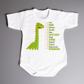 Metryczka - dinozaur - body niemowlęce