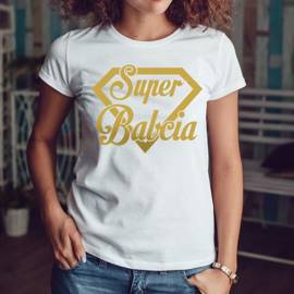 Super babcia - koszulka damska - złoty nadruk