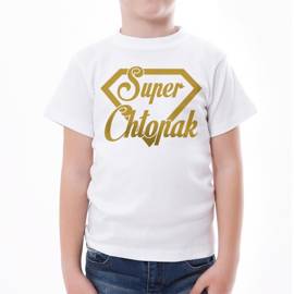 Super chłopak - koszulka dziecięca - złoty nadruk