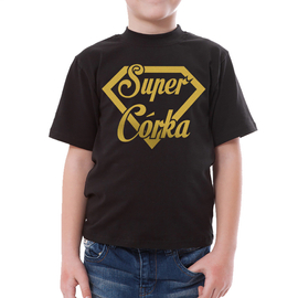 Super córka - koszulka dziecięca - złoty nadruk