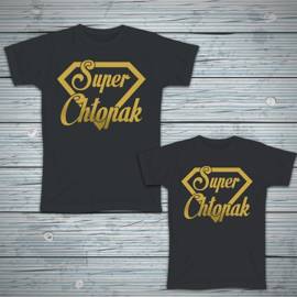 Zestaw koszulek - Super chłopak - złoty nadruk